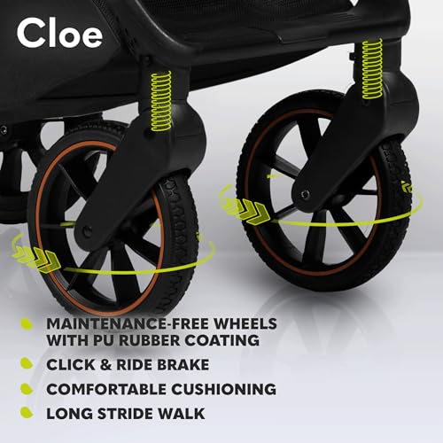 LIONELO Cloe Passeggino leggero e pieghevole per bambini da 0 fino a 22kg Schienale regolabile Posizione nanna Impermeabile, Cinture a 5 punti, Ruote XXL, Zanzariera, Portabicchieri (Momenti d'oro) : Prima infanzia
