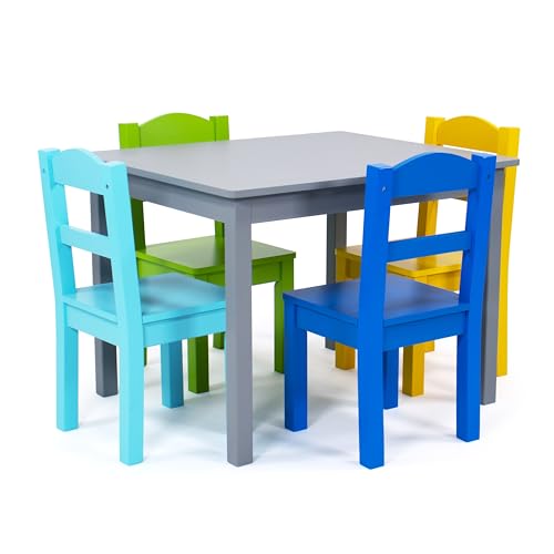 Humble Crew TC451 Set Tavolo e sedie per Bambini, Legno, Grigio/Blu/Verde/Giallo, One Size : Casa e cucina