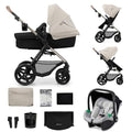 Kinderkraft MOOV2 Trio passeggino neonati 3 in 1 fino 26 kg, con Ovetto I SIZE 40 75 cm, Carrozzina reversibile fronte mamma e strada, Schienale regolabile, Ruote EVA, Grigio : Prima infanzia
