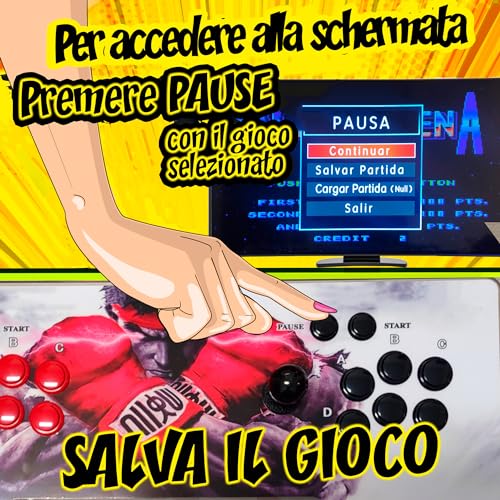 Macchina arcade DX 2 Plus con 9.800 giochi arcade i più ricordati, include 2 joystick e 6 pulsanti di gioco arcade per ogni giocatore, connessione HDMI / VGA, possibilità fino a 4 giocatori : Giochi e giocattoli