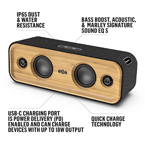 Marley House of Get Together 2 Altoparlante Bluetooth Portatile   Speaker da viaggio sostenibile, 20 ore di autonomia, microfono, 40W, potente, resistente a polvere e acqua IP65, 30m di portata : Elettronica