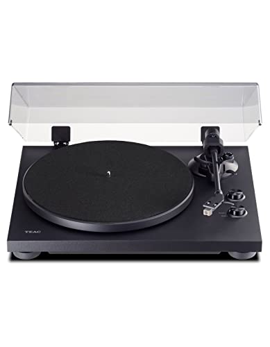 Teac TN 280BT A3 Giradischi con Bluetooth (piatto in alluminio, trazione a cinghia, preamplificatore phono MM, cabinet in MDF ad alta densità) Nero : Elettronica