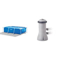 Intex 28271 Rettangolare Cm 260X160X65 Piscina Gioco Estivo Estate Giocattolo 758, 2300 Litri, 260 x 160 x 65 cm, Blu &amp; 28638 Pompa Filtro Easy Frame, Grigio, 2.7m3/h : Giardino e giardinaggio