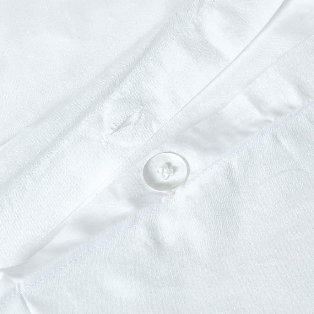 HOMESCAPES Parure de lit en 100% Coton égyptien 200 Fils, Housse de Couette 260x220 cm et 2 taies d'oreiller 50x75 cm, Coloris Blanc : Cuisine et Maison