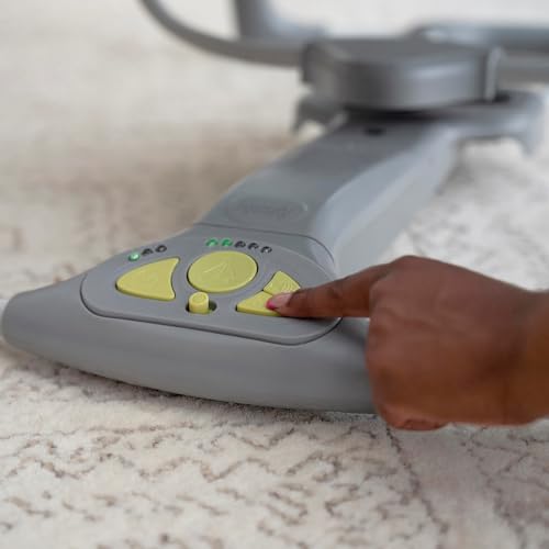 Ingenuity Altalena portatile Swing 'n Go Hugs and Hoots, 5 velocità di rotazione, 6 melodie rilassanti, barra giocattolo rimovibile, età neonatale  , grigio : Prima infanzia