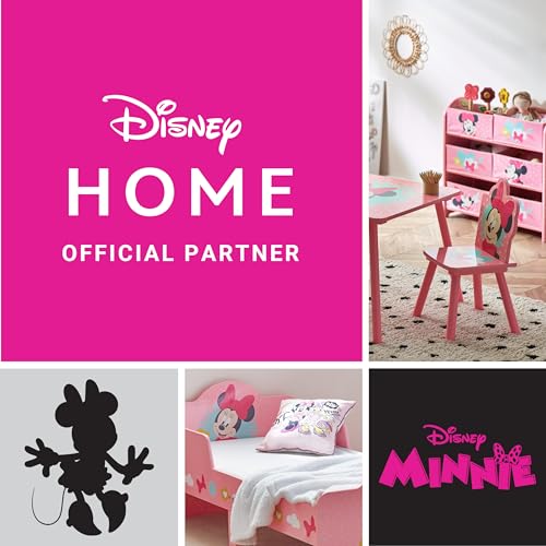 Disney Minnie Mouse Table And Set for Kids (2 Chairs Included) Tavolo e Sedie, MDF da 15 mm, Legno di Pino, Rosa (Light Pink), Piccolo : Casa e cucina