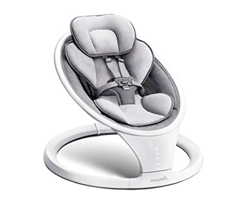 Sdraietta Elettrica Munchkin, Dondolo per Neonati con Bluetooth, Seggiolino Auto a Dondolo Prima Infanzia, Dondolo Portatile per Neonati con Movimento Oscillatorio e Suoni, Colori: Grigio/Bianco : Prima infanzia