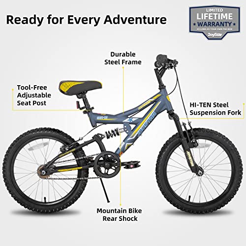 JOYSTAR 20 pollici bici per bambini e bambine dai 7 ai 13 anni, bici per bambini con telaio in acciaio e cavalletto, blu : Sport e tempo libero