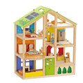 Hape All Season House (Furnished), Award Winning 3 Storey Dolls House Toy with Furniture, Accessories, Movable Stairs and Reversible Season Theme : Giochi e giocattoli
