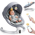Ixdregan Operazione APP Sdraietta Neonati, Imbracatura a 5 Punti Migliorata Altalena Neonato Elettrica con 3 Timer, 5 Velocità di Altalena, Sdraietta Neonati Bluetooth Imbottita Morbida 0 9kg (Grigio) : Prima infanzia