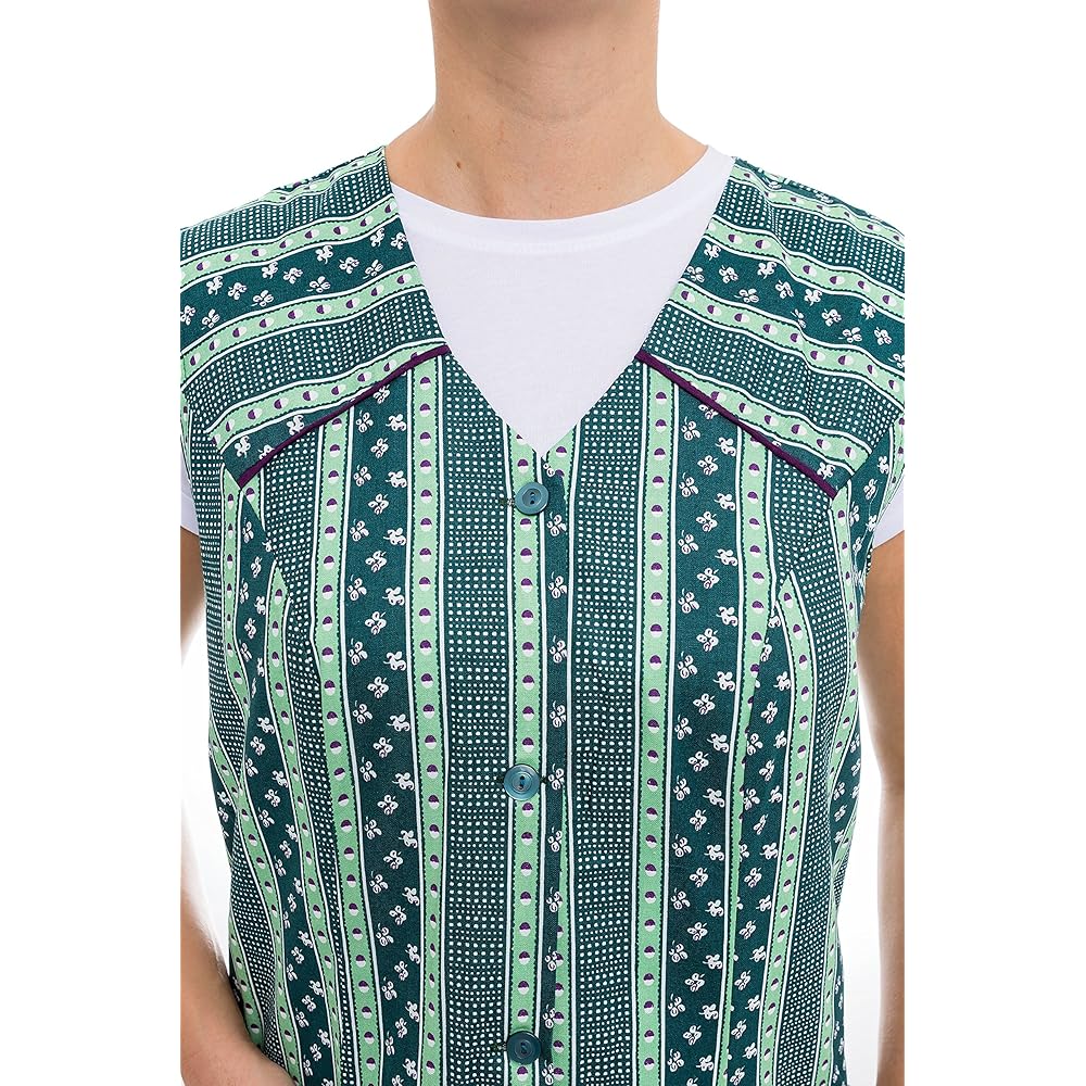 Tobeni Femme Blouse Tablier Longue en 100% Coton sans Manche : Mode