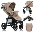 LIONELO Annet passeggino leggero pieghevole grigio regorabile con posizione sdraiata con ruote EVA cappottina XXL con zanzariera coprigambe portabibite fino 22 kg : Prima infanzia