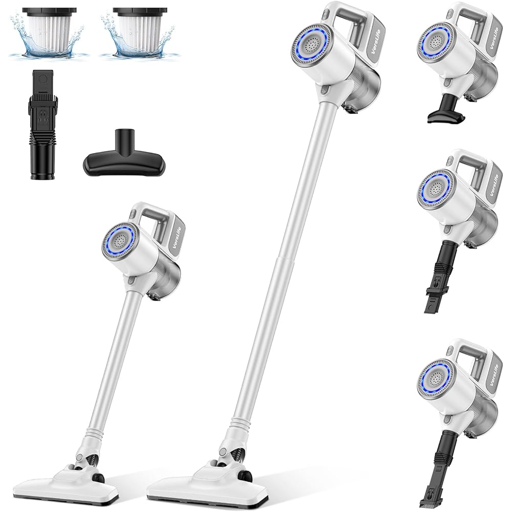 VersLife S6PRO Aspirateur Balai sans Fil, Aspirateur sans Fil Puissant 30Kpa avec 30 Min d'Autonomie, 4 en 1 Aspirateur Balai sans Sac pour Les Poils d’Animaux, Tapis, Sols, Nouveau modèle 2025 : Cuisine et Maison