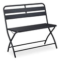 Relaxdays Panca da Esterno, Pieghevole, 2 Posti, Panchina da Giardino, Arredamento Balcone, Ferro, 83,5x90x49 cm, Grigio, Acciaio, 1 pz : Giardino e giardinaggio