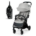 Kinderkraft APINO Passeggino Leggero fino 22 kg, Solo 7,5 Kg, Passeggino Da Viaggio, Pieghevole automatico, Schienale Regolabile In Posizione Sdraiata, Copertura Antipioggia, Grigio : Prima infanzia