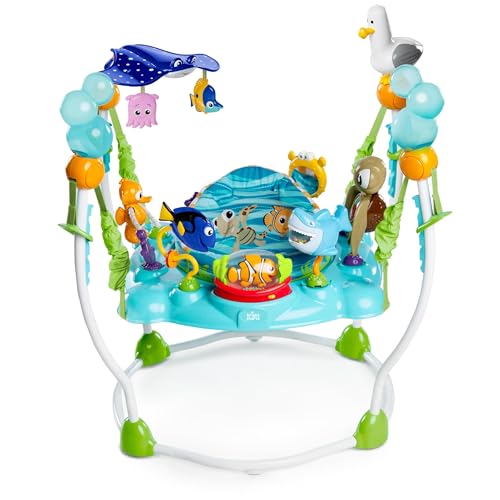 Bright Starts, Disney Baby, Centro Giochi di attività Saltellante, alla Ricerca di Nemo, 13  Giocattoli, Stazione con Musica e Luci, Seduta Girevole a 360°, Regolabile, Sviluppo Motorio, da 6 Mesi  : Moda