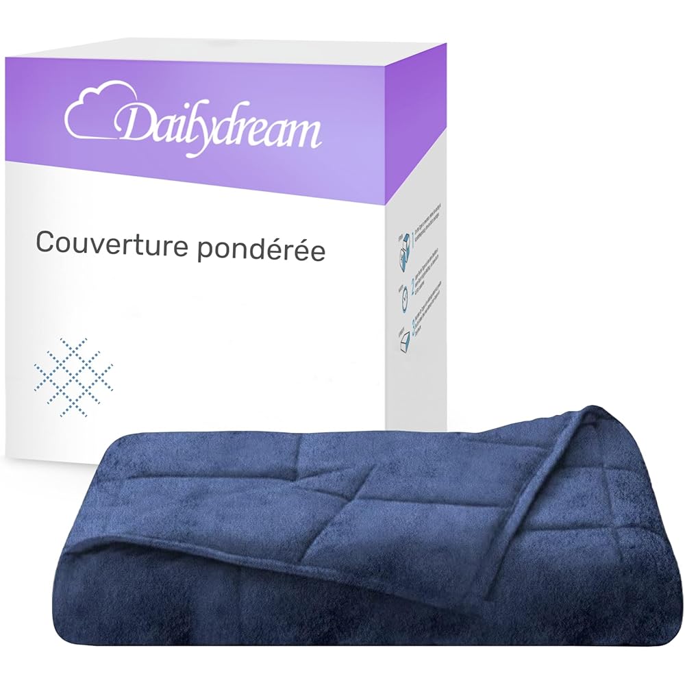 Dailydream Couverture thérapeutique lestée en polaire moelleuse, 4,5 kg, pour adulte, 135 x 200 cm, bleue : Cuisine et Maison