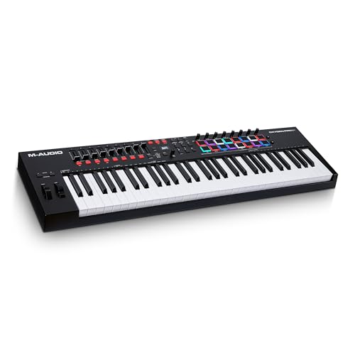 M Audio Oxygen Pro 61 – Tastiera MIDI controller USB a 61 tasti con pad Beat, manopole, tasti e fader assegnabili via MIDI e suite software inclusa : Strumenti Musicali