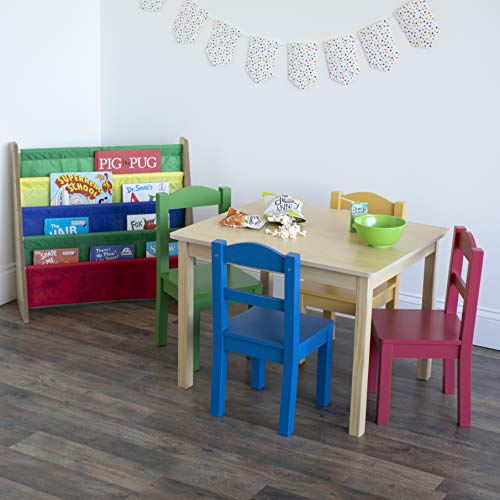Humble Crew Set Tavolo e sedie per Bambini, Legno, Naturale/primario, One Size : Casa e cucina