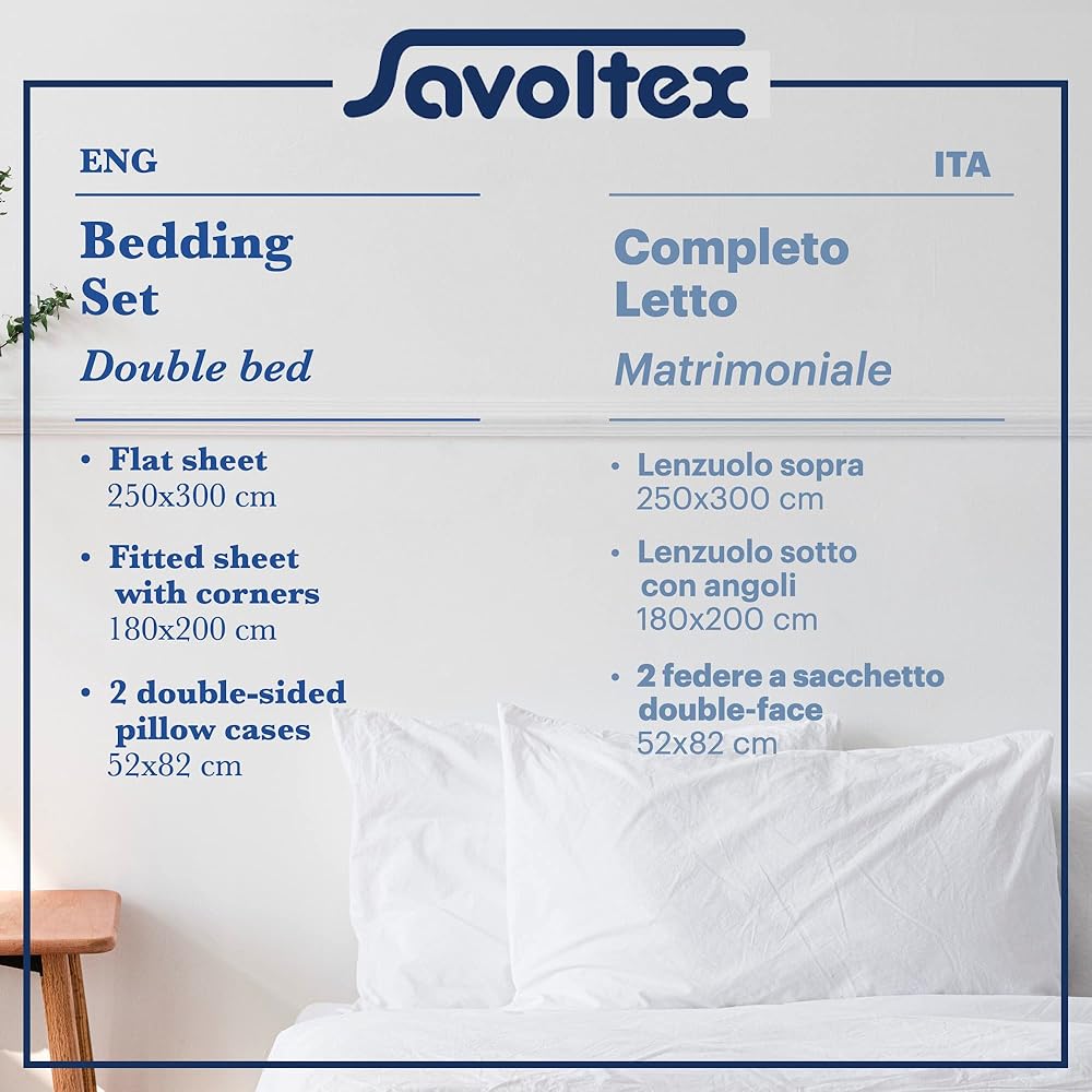 PENSIERI DELICATI Parure de lit Double 100% Coton, Parure de lit Double 180 x 200 cm, avec Drap Plat, Dessus et 2 taies d'oreiller, fabriquée en Italie, Motif Tartan cerf Beige : Cuisine et Maison