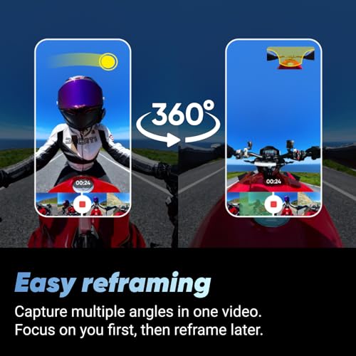 Insta360 X4 Pack Moto   Action Cam 360° 8K Impermeabile, Video Grandangolari in 4K, Selfie Stick Invisibile. Protezioni Lenti Rimovibili, Autonomia Batteria 135 min, Editing IA, Stabilizzazione : Elettronica
