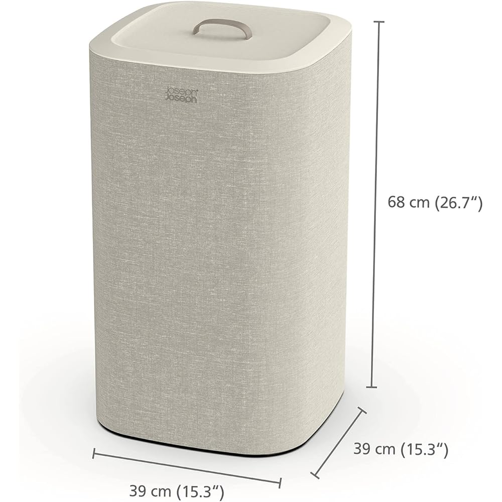 Joseph Joseph Tota- Panier de séparation du linge de 60 litres avec couvercle, 2 sacs de lavage amovibles avec poignées- Beige : Cuisine et Maison