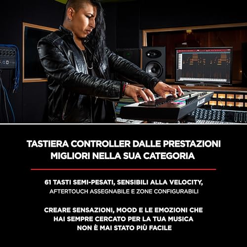 M Audio Oxygen Pro 61 – Tastiera MIDI controller USB a 61 tasti con pad Beat, manopole, tasti e fader assegnabili via MIDI e suite software inclusa : Strumenti Musicali