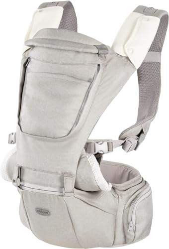 Chicco Hip Seat Carrier Marsupio Neonati Ergonomico da 0 Mesi a 15 kg, Porta Bebè 3in1 Multifunzione con Base Rigida Staccabile, Spallacci Imbottiti e Cappuccio Protettivo, 8 Posizioni   Beige : Prima infanzia