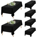 Teruntrue Lot de 6 Nappe Rectangulaire Noire Tissu 153 x 260cm, Lavable Nappes Rectangulaire pour Tables 6 Pieds, Nappe en Polyester pour Fête Mariage Buffet Camping Restaurant : Cuisine et Maison