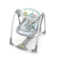 Ingenuity Altalena portatile Swing 'n Go Hugs and Hoots, 5 velocità di rotazione, 6 melodie rilassanti, barra giocattolo rimovibile, età neonatale  , grigio : Prima infanzia