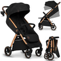LIONELO INGRID Passeggino leggero per bambini da 6mesi a 4 anni/22kg Grandi ruote 360° in Schiuma EVA Assorbimento Pieghevole con una mano Schienale e poggiapiedi regolabili (INGRID, Nero) : Prima infanzia