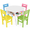 Bateso Set Tavolo e Sedia per Bambini, Tavolo Rotondo in Legno per Bambini e 4 Sedie con Ampio Spazio di Archiviazione, Set di 5 Mobili per Bambini : Casa e cucina