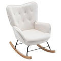 HollyHOME Poltrona a Dondolo Sedia a Dondolo Relax Poltrona Poltrona Salotto, Velluto Poltrona Camera da Letto Poltrona da Lettura con Braccioli, Beige : Casa e cucina