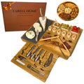 Farell Home® – Plateau a Fromage &amp; Charcuterie en Bois d'Acacia - Planche Complet pour l’Apéro – Couverts, Ardoise et Ramequin – Coffret Dégustation – Idée Cadeau. (Rectangulaire) : Cuisine et Maison