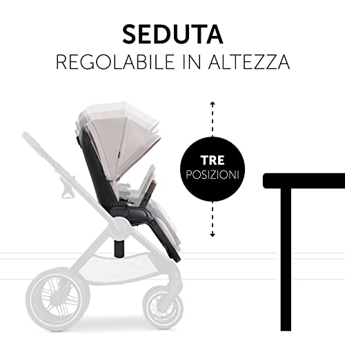 hauck Passeggino Da Viaggio Walk N Care   Da 0 Mesi Fino a 22kg   Passeggino Reversibile con Coprigambe, Seduta e Manico Telescopico   Passeggino Compatto con Ruote in Gomma, UV 50    Beige : Prima infanzia