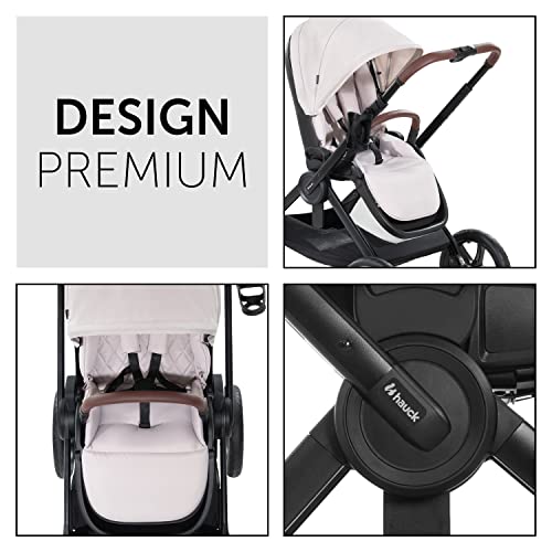 hauck Passeggino Da Viaggio Walk N Care   Da 0 Mesi Fino a 22kg   Passeggino Reversibile con Coprigambe, Seduta e Manico Telescopico   Passeggino Compatto con Ruote in Gomma, UV 50    Beige : Prima infanzia