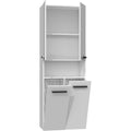 3E 3xE living.com Meuble Salle de Bain - Armoire Debout avec Cinq étagéres et Deux Panier à Linge, Blanc, P : 30 cm, H : 174 cm, L : 60 cm : Cuisine et Maison