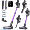 Aspirateur Balai sans Fil, 450W/40Kpa/60 Mins, Aspirateur sans Fil avec Écran LED, Filtration Cyclonique 4 Étapes, Aspirateur pour Tapis,Sols Durs,Poils d'animaux,Aspirateur Balai Léger,Violet : Cuisine et Maison