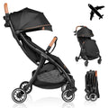 LIONELO Julie One Passeggino leggero e pieghevole da 0 mesi fino 22 kg Compatto con zanzariera, coprigambe, portabibite e borsa, Poggiapiedi regolabili e schienale alla posizione a sdraiata (Nero) : Prima infanzia