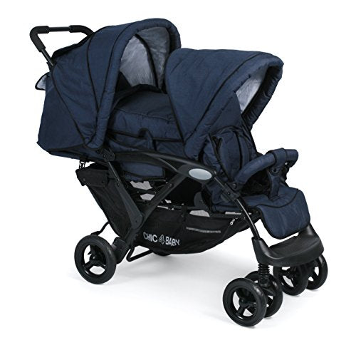 Chic 4 Baby 274 52 Passeggino Gemellare Duo, Jeans blu navy, blu : Prima infanzia