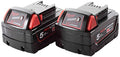 Milwaukee Batteria M18B5 18V 5Ah, 2 pezzi, 18 V, rosso : Fai da te