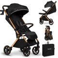 LIONELO Cloe Passeggino leggero e pieghevole per bambini da 0 fino a 22 kg, Schienale regolabile, Posizione nanna, Impermeabile, Cinture a 5 punti, Ruote XXL, Zanzariera, Portabicchieri (Nero) : Prima infanzia