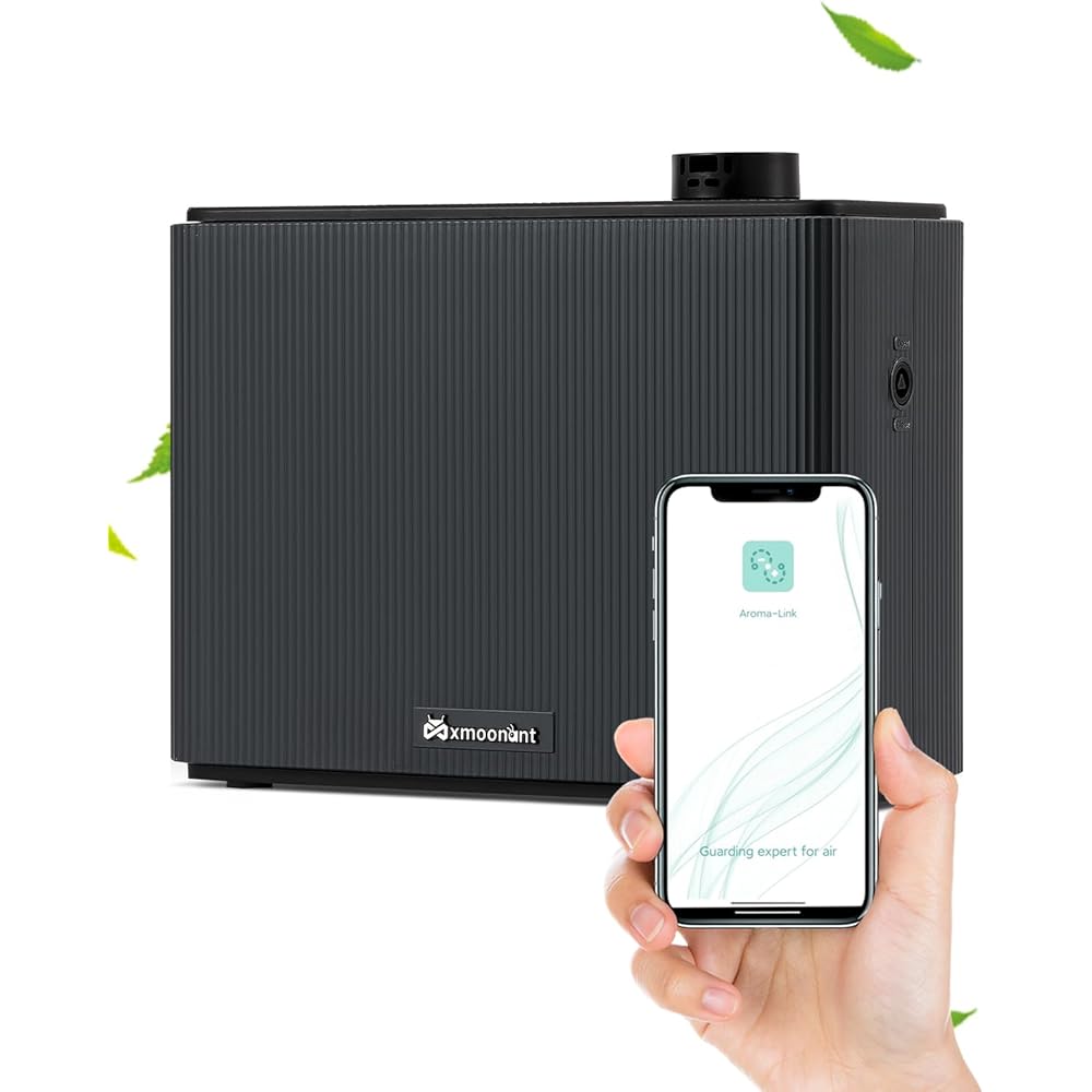 Mxmoonant Electrique Diffuseur d'Huiles Essentielles sans Eau, Mural, Couvrant 4000m³, 1000ml Bouteille d'huile, Contrôle d'Application&amp;Timer, Commerce, pour Bureau, Magasin, Hotel : Hygiène et Santé