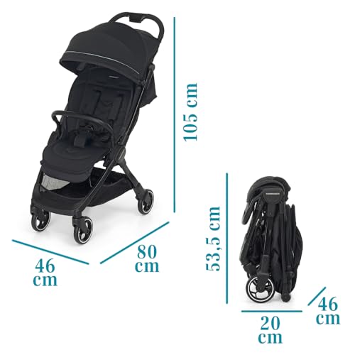 Foppapedretti Passeggino Leggero Ciao, per bambini 0 22 Kg (0 4 anni), Chiusura ad 1 mano, Self Standing, Schienabile Regolabile, Ruote Ammortizzate, Porta Oggetti, Telaio in Alluminio, Grigio : Prima infanzia