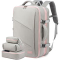 LOVEVOOK Sac à Dos Voyage Cabine Avion 40L Grand Sac à Dos Bagage à Main Antivol Sac à Dos Ordinateur Portable 17.3 Pouces Imperméable Sac Ados Homme Femme Gris Rose : Informatique