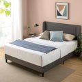 Zinus Sasha Letto 80 x 190 cm   25 cm di altezzo   Letto singolo   Struttura letto imbottita con testiera a dondolo   Grigio scuro : Casa e cucina