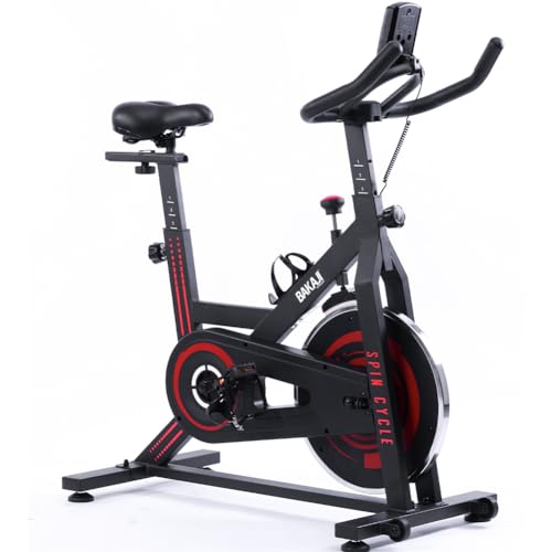 BAKAJI Cyclette Spinning Bike con Display LCD Monitoraggio Tempo, Calorie, Distanza Bici Allenamento Fitness Palestra con Sediolino Imbottito Regolabile Ideale Cardio, Gambe, Pancia, Fianchi, Home Gym : Sport e tempo libero