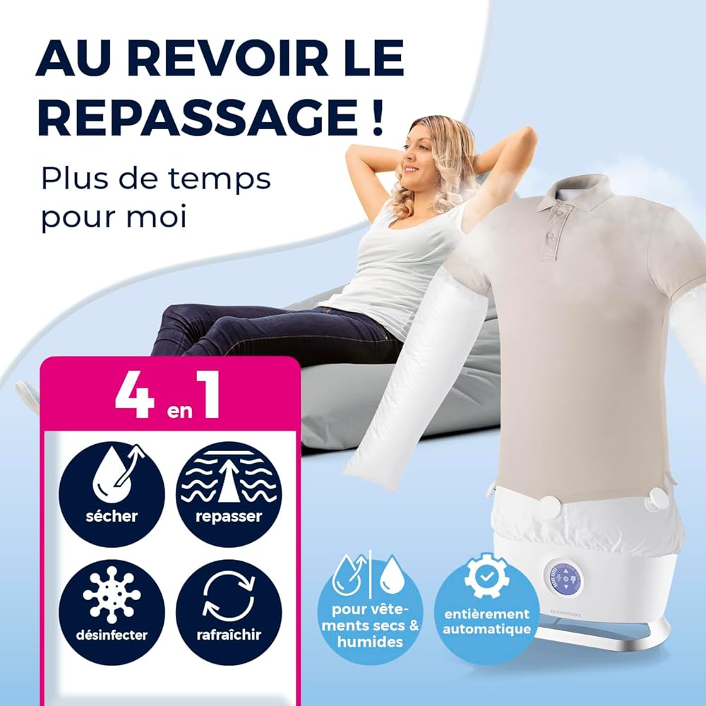 CLEANmaxx Repasseur Automatique de Chemises Pro Steam