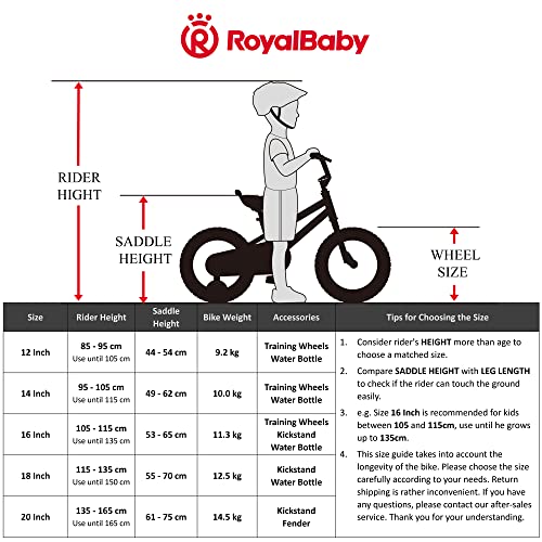 RoyalBaby bicicletta per bambini ragazza ragazzo Freestyle BMX bicicletta bambini bici per bambini 14 pollici blu : Sport e tempo libero
