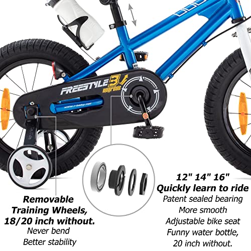 RoyalBaby bicicletta per bambini ragazza ragazzo Freestyle BMX bicicletta bambini bici per bambini 14 pollici blu : Sport e tempo libero